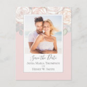 Carte Postale Bouquet de rose rose rose flou simple et élégant (Devant)