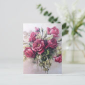 Carte Postale Bouquet de rose vintage (Debout devant)