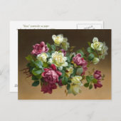 Carte postale Bouquet de rose vintage (Devant / Derrière)