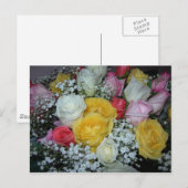 Carte postale bouquet de roses (Devant / Derrière)