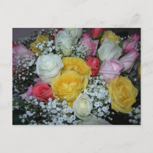 Carte postale bouquet de roses