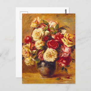 Carte Postale Bouquet de roses, Auguste Renoir