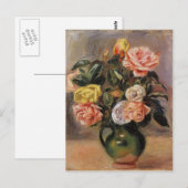 Carte Postale Bouquet de Roses par Pierre-Auguste Renoir (Devant / Derrière)