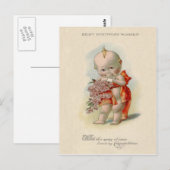 Carte Postale Bouquet de roses pour bébé (Devant / Derrière)