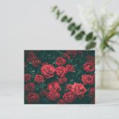 Carte Postale Bouquet de roses rouges (Debout devant)