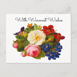 Carte Postale Bouquet de roses victoriennes avec les vœux les pl