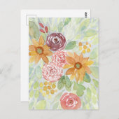 Carte Postale Bouquet de tournesol d'automne (Devant / Derrière)