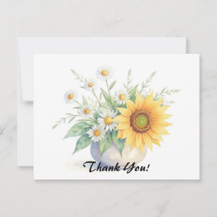 Carte Postale Bouquet de tournesols et de marguerites