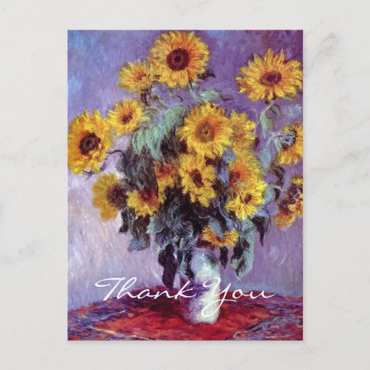 Carte Postale Bouquet de tournesols par Claude Monet (Devant)