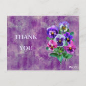 Carte Postale Bouquet de violettes et de pensées MERCI (Dos)