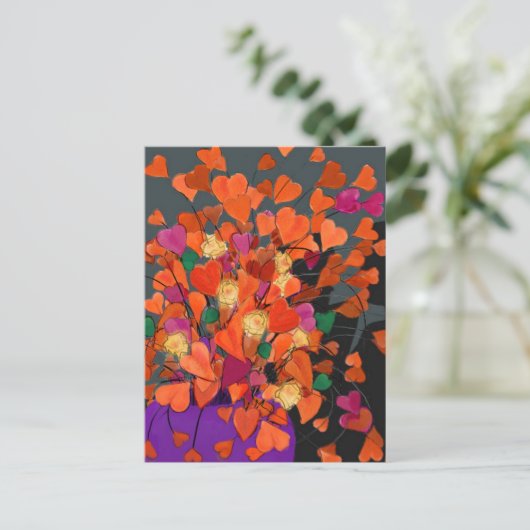 Carte Postale Bouquet des coeurs (Debout devant)