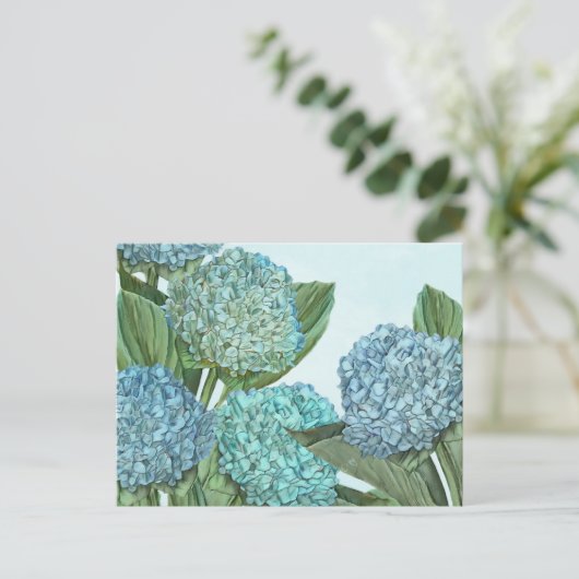 Carte Postale Bouquet d'été Blue Hydrangea (Debout devant)