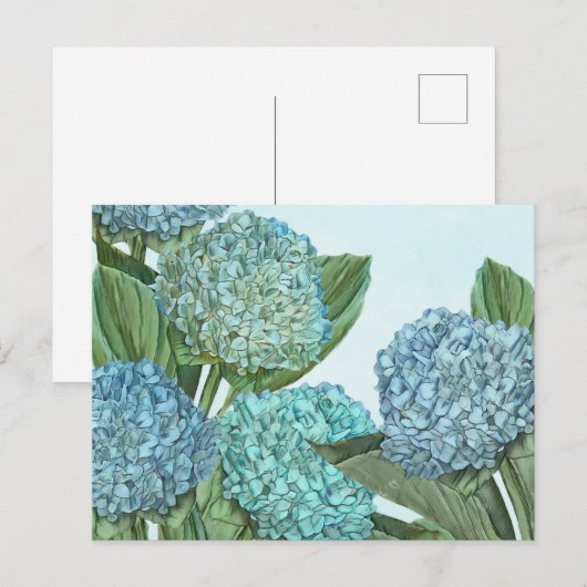 Carte Postale Bouquet d'été Blue Hydrangea (Devant / Derrière)