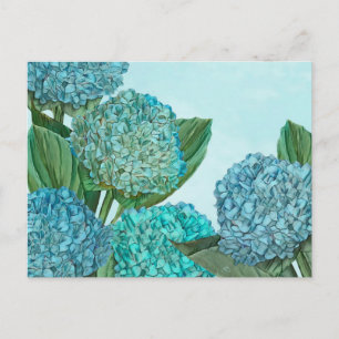 Carte Postale Bouquet d'hortensia bleu d'été