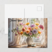 Carte Postale Bouquet et Tasse de Thé Matin (Devant / Derrière)