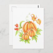 Carte Postale Bouquet festif avec citrouille (Devant / Derrière)