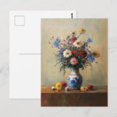 Carte Postale Bouquet fleur sauvage dans un Vase Still Life (Devant / Derrière)