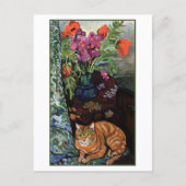 Carte Postale Bouquet Fleurs Chat Suzanne Valadon (Devant)