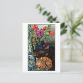 Carte Postale Bouquet Fleurs Chat Suzanne Valadon (Debout devant)