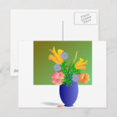 Carte Postale Bouquet Fleurs Clipart (Devant / Derrière)