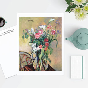 Carte Postale Bouquet Fleurs Crystal Vase Valadon