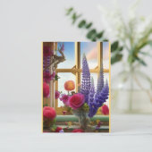 Carte Postale Bouquet floral coloré intrigant (Debout devant)