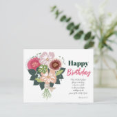 Carte Postale Bouquet Floral d'Anniversaire (Debout devant)