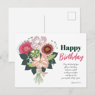 Carte Postale Bouquet Floral d'Anniversaire