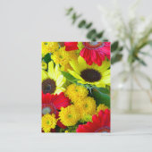 Carte Postale Bouquet floral d'automne coloré (Debout devant)