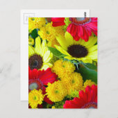 Carte Postale Bouquet floral d'automne coloré (Devant / Derrière)