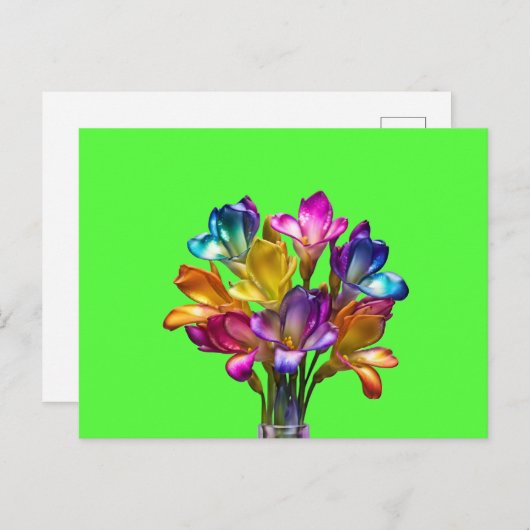 Carte Postale Bouquet floral de Freesia (Devant / Derrière)