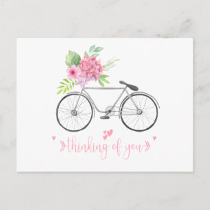 Carte Postale Bouquet Floral de Vélo Police de Caractères Script