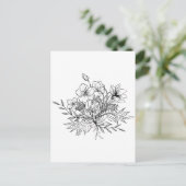 Carte Postale Bouquet floral minimaliste (Debout devant)