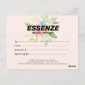 Carte Postale bouquet floral peint à la main (Dos)