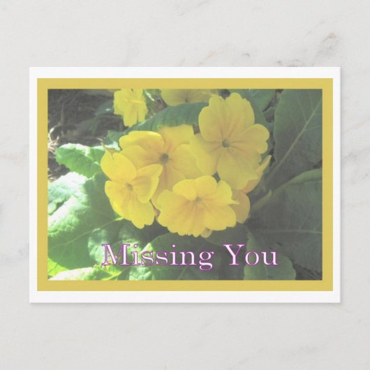 Carte Postale Bouquet jaune Vous manquant (Devant)