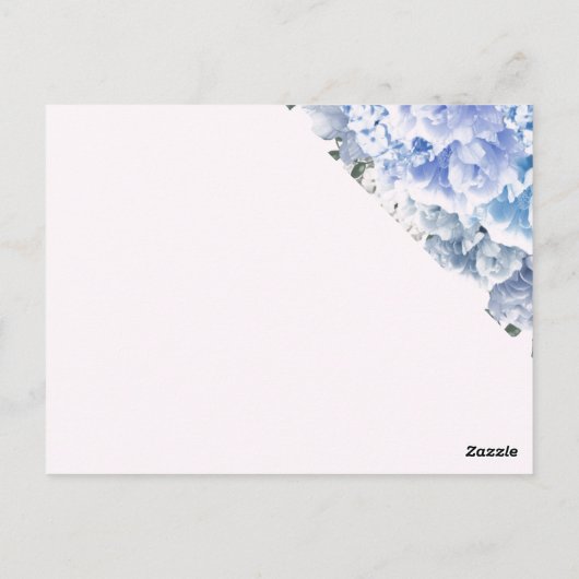 Carte Postale Bouquet Monochrome Bleu Table Numéro de siège Cart (Dos)