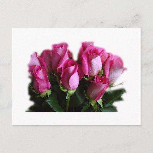 carte postale bouquet rose (Devant)