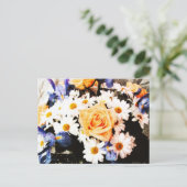 carte postale bouquet rose et marguerite (Debout devant)