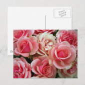 Carte Postale Bouquet Rose rose et crème Fleurs florales (Devant / Derrière)
