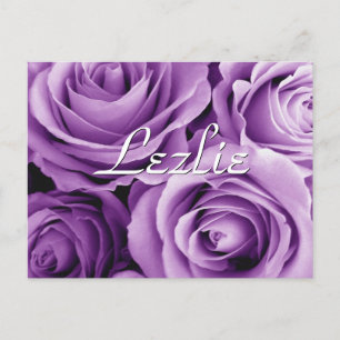 Carte Postale Bouquet Rose violet objet cadeau pour son V2