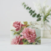 Carte Postale Bouquet Roses roses vintages (Debout devant)
