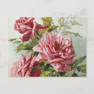 Carte Postale Bouquet Roses roses vintages