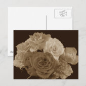 Carte Postale Bouquet Sepia Rose (Devant / Derrière)