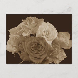 Carte Postale Bouquet Sepia Rose