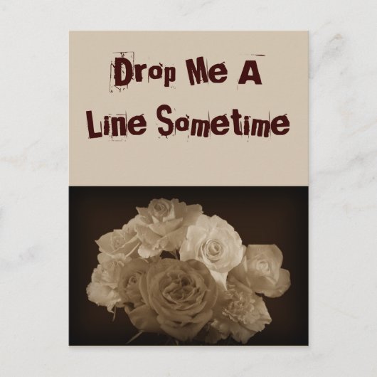 Carte Postale Bouquet Sepia Rose (Devant)