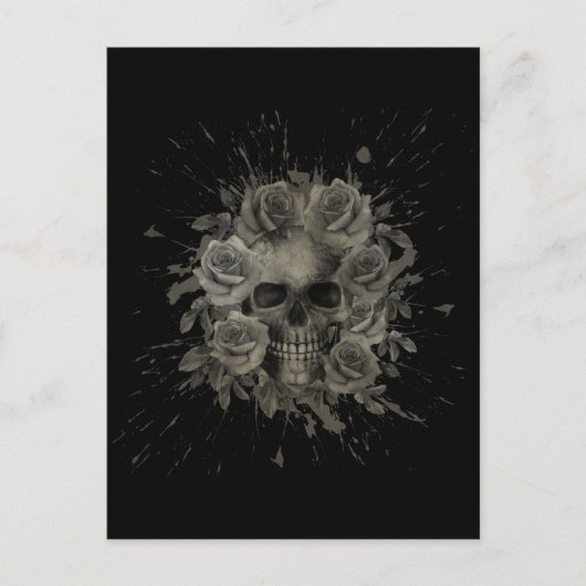 CARTE POSTALE BOUQUET SKULL SPLASH   (Devant)