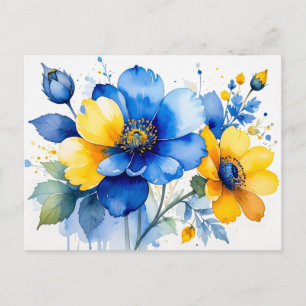 Carte Postale Bouquet vibrant à l'aquarelle