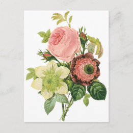 Carte Postale Bouquet Vintage rose