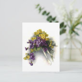 Carte Postale Bouquet Violet vintage (Debout devant)