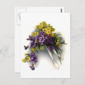 Carte Postale Bouquet Violet vintage (Devant / Derrière)